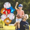 Rookie Of The Year 1st Birthday Decorations Baseball Foil Number 1 Balloons Set One First Birthday Party Supplies Glove Round Baseball Bat Theme Mylar Balloon Boys