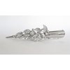 Silver alligator leaf hair claw clip with clear and AB crystals