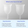 Lena Sensitive Menstrual Cup | Soft Reusable Beginner Period Cup | 12h Wear | Tampon, Pad, and Period Disc Alternative | Feminine Care Hygiene Products (Clear, Small)