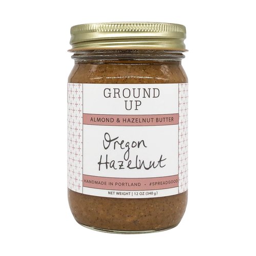 GROUND UP PDX Nut Butter Almond Oregon Hazelnut, 12 OZ