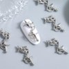 10pcs 3D Star Nail Charm Triple Star Nail Charms Y2k Silver Nail Charms for Acrylic Nails Starlight Nail Art Charms Stars Nails Charms Star Charms for Nails Metal Nail Jewels Women Nail Supplies