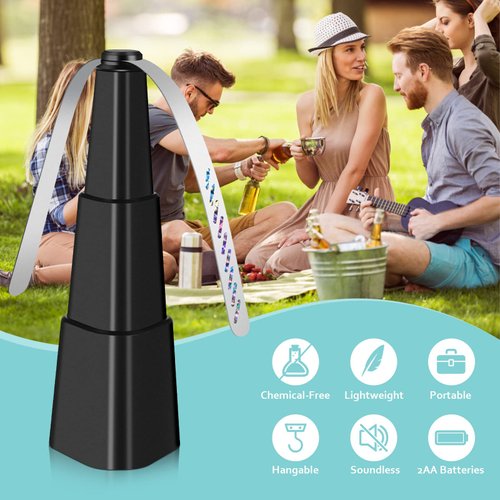Fly Fans for Tables, Fly Repellent Outdoor Indoor Keep Flies Away, Portable Table Top Fly Fan Fly Spinner with Holographic Blades, Fly Deterrent for Picnic, Restaurant, Party, Home, BBQ (4 Pack)