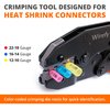 Wirefy Crimping Tool For Heat Shrink Connectors - Ratcheting Wire Crimpers - Crimping Pliers - Ratchet Terminal Crimper - Electrical Crimping Tool - 22-10 AWG