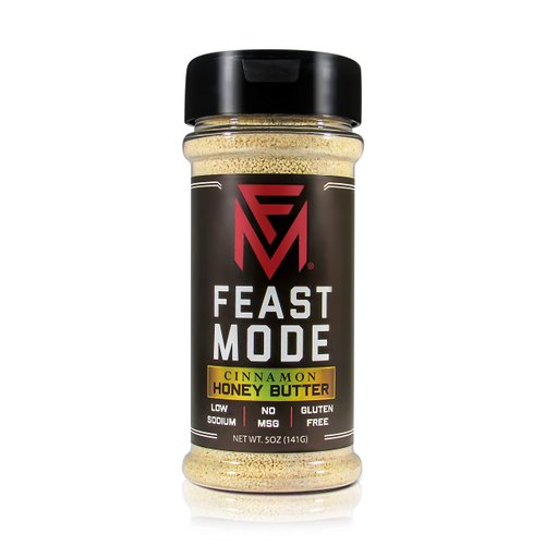 Feast Mode Flavors | Cinnamon Honey Butter Seasoning | Low Sodium No MSG Gluten Free | All Natural Meal Prep Flavoring, Sweet Topper for Breakfast Oatmeal Popcorn Ice Cream Dessert Spice Blend Powder