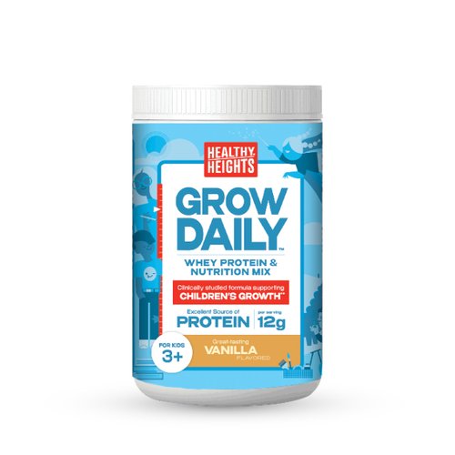 Healthy Heights Grow Daily Kids Protein Drink Mix (Vanilla) - High Protein Shake for Kids 3+