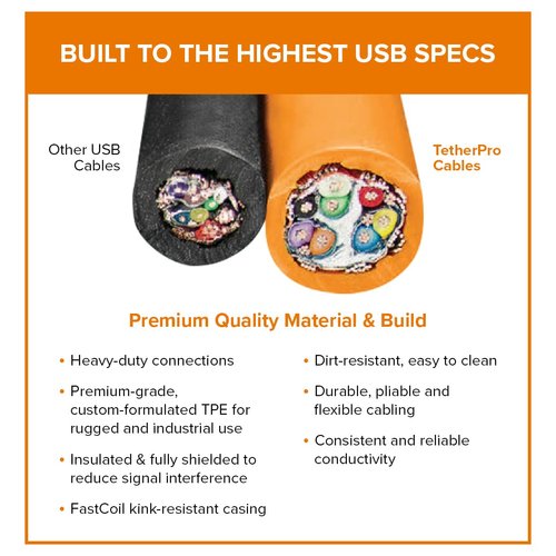 Tether Tools TetherPro USB-C to USB-C Cable | for Power Delivery, Fast Transfer and Connection Between Camera and Computer | High Visibility Orange | 3 Feet (.9 m)