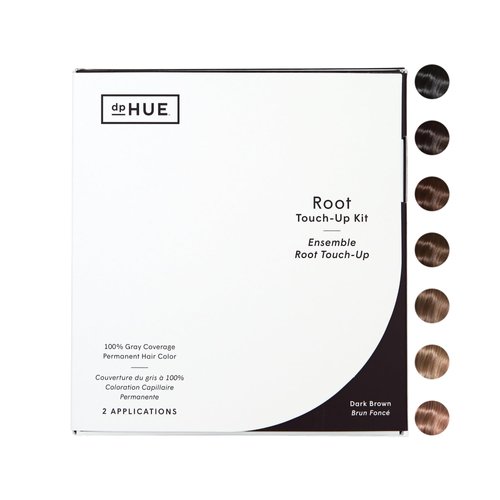 dpHUE Root Touch-Up Kit, Dark Brown - Permanent Hair Color for Gray Coverage - Includes Two Applications - Paraben, SLS & SLES Sulfate Free - Leaping Bunny Certified
