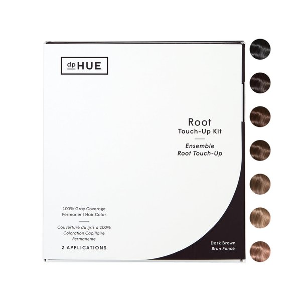 dpHUE Root Touch-Up Kit, Dark Brown - Permanent Hair Color for Gray Coverage - Includes Two Applications - Paraben, SLS & SLES Sulfate Free - Leaping Bunny Certified