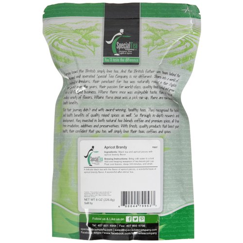 Special Tea Loose Leaf Black Tea, Apricot Brandy, 8 Ounce