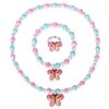 Girls Colorful Butterfly Jewelry Set - Toddler Butterfly Necklace Girls Pretend Plasy Toy Jewelry Box Set with Bead Necklace, Bracelet and Ring - Play Accessories - Ages 3+ Girl Birthday Gifts