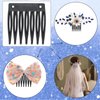Honbay 60PCS 7 Teeth Plastic Hair Comb Hair Side Comb Hair Clip Comb Twist Comb Wedding Bridal Veil Combs Wig Combs Headpieces Accessories Combs Updo Bun Chignon Hair Styling Accessories (Black)