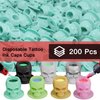 OZER Tattoo Ink Cups with Stable Base and 200pcs Tattoo Ink Cup Skull Disposable Silicone Tattoo Pigment Cup Cyan