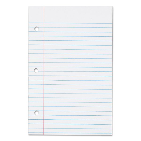 Oxford 62304 Filler Paper, 3H, 20 lb, 5 1/2 x 8 1/2, College Rule, White (Pack of 100 Sheets)