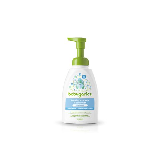 Babyganics Baby Shampoo + Body Wash Pump Bottle, Fragrance Free, Non-Allergenic and Tear-Free, 16 Fl Oz, Packaging May Vary