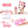 WEEGEEKS Ice Roller and Ice Mold for Face Massager Tools - 5-Piece Face Roller Skin Care Kit with Ice Face Roller, Face Ice Mold, SPA Headband, Gua Sha Tool-Beautiful Clutch Bag Included