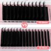 NATUHANA Round Eyelash Extensions 0.20mm C Curl Russian Single Lash 15-20mm Mixed Tray Professional Lash Supplies,Classic Individual Lash Extensions 16Rows/Case Matte Black (black;0.20 C, 15-20 MIX)