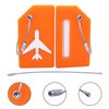 Silicone Luggage Tag with Name ID Card Perfect to Quickly Spot Luggage Suitcase (Plane 2Pcs Orange)