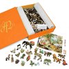 Wooden Puzzle for Adults - Uniquely Shaped Pieces - Made in The USA by FoxSmartBox - 390 Pieces - Orpheus Charming Animals