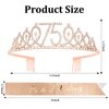75th Birthday Sash and Crown for Women Rose Gold 75th Birthday Tiara and Sash Set Gifts for Her 75 & Fabulous Sash Birthday Decorations Happy Birthday Crown and Sash Accessories Birthday Gift
