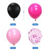 Hot Pink and Black Happy Birthday Party Decorations for Girls Women, Pink Décor Supplies with Banner, Pom Poms, Foil Curtain for Her 13th 16th 18th 20th 21st 25th 30th 40th 50th 60th Birthday Party
