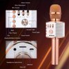 BONAOK Wireless Bluetooth Karaoke Microphone,3-in-1 Portable Handheld Karaoke Mic Speaker Machine Home Party Birthday for All Smartphones PC(Q37 Rose Gold)