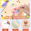 Qyeahkj 32 Set Easter Egg Craft Kit for Kids Easter Bunny Necklaces Beads Ornaments DIY Spring Sticker Arts Crafts Activities Make Your Own Hanging Decor Supplies for Home School Classroom Party Favor