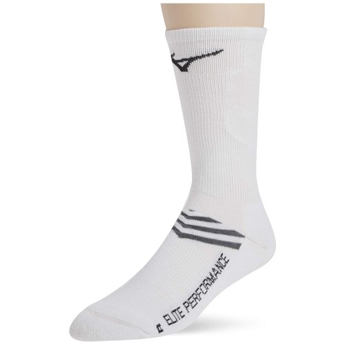 Mizuno Womens Volleyball Runbird Crew Socks, White, Small US
