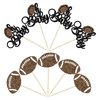 Gyufise 24Pcs Rugby Ball Oh Baby Cupcake Toppers Glitter American Football Cupcake Picks Baby Shower Oh Baby Cake Decorations for Gender Reveal Rugby Sports Theme Kids Birthday Party Supplies