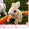 Civaner 2 Pcs Interactive Rabbit Toys Plush Stuffed Walking Bunny Toy with Sounds and Movements Hopping Robotic Toys Easter Gift Present (Rabbit Style)