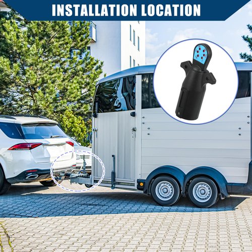Hihaha 7 Way Flat Trailer Wiring Tester Trailer Hitch Towing LED Connector Pin Adapter Plug/Rear for Car/Durable / 1 Pcs