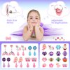 Toddler Toys for Ages 5-7 Girls Jewelry Set,51 Pcs Kids Toys for girls age 8-10 Clip on Earrings,Princess Toys Adjustable Ring,Girls Toys Age 3 4 5 6-8 Year Old Birthday Christmas Gifts Hair Clip