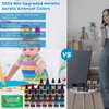 2024 New Metallic Acrylic Airbrush Paint - 22 Colors with 2 Thinner Airbrush Paint Set (0.67 oz), Water Based Acrylic Air Brush Paint for Metal, Plastic Models, Canvas, Wood (22 colors+2 thinner)