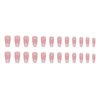 Gradient Pink Press on Nails Medium Long Square Fake Nails Nude Pink Full Cover Glue on Nails Glossy False Nails Reusable Glitter Artificial Acrylic Nails for Women Girls DIY Daily Wear 24Pcs