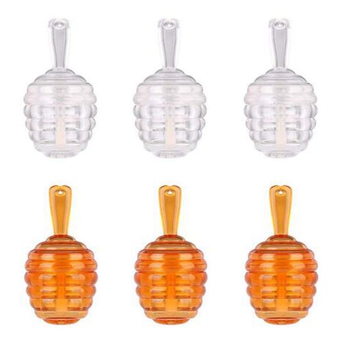 lasenersm 6 Pieces Empty Lip Gloss Tubes Reusable Lip Gloss Containers Honey Pots Shaped Lips Gloss Tube 9 ml Empty Refillable Lips Gloss Bottles DIY Cosmetics Lipstick Containers(Clear, Brown)