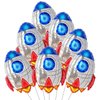 Rocket Balloons, Blue Rocket Foil Balloons Outer Space Balloons for Space Themed Party Decorations Rocket Mylar Balloon for Rocket Birthday Decorations 7 Pcs