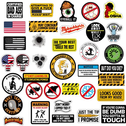 150 PCS Hard Hat Stickers for Tool Box, Helmet, Funny Blue Collar Stickers, Prank Meme Vinyl and Waterproof Decal for Mechanics, Electricians, Union, Oilfield, Military, Construction