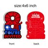 Superhero 8th Birthday Party Invitations with Envelopes 8 Year Old Birthday Eight Shaped Invites Card Boy Party Favors Decorations Supply, 20 Count