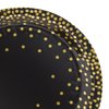 48-Pack Black and Gold Party Plates, 7 Inch Paper Plates for Birthday Cake and Desserts