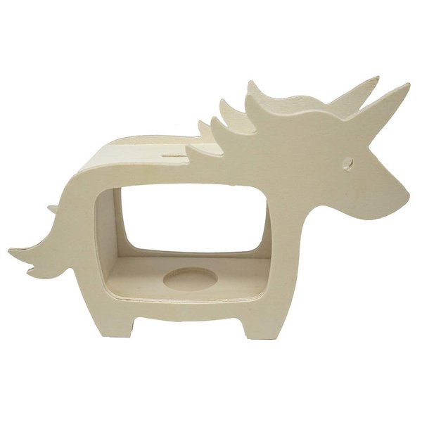 Homeford DIY Wood Unicorn Coin Bank, Natural, 6-Inch