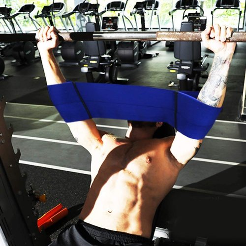 Bench Press Band Power Weight Lifting Training Gym Band Elastic Fitness Increase Strength Push Up Gym Workout (Blue, S)