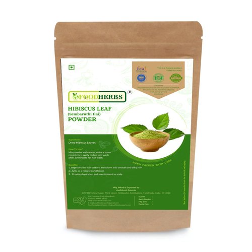 FOODHERBS Hibiscus Leaf Powder | 200 gms/0.44 lbs | Natural Hair Conditioner and Growth Promoter | Prevents Premature Graying and Hair Fall | Ideal for Homemade Shampoo