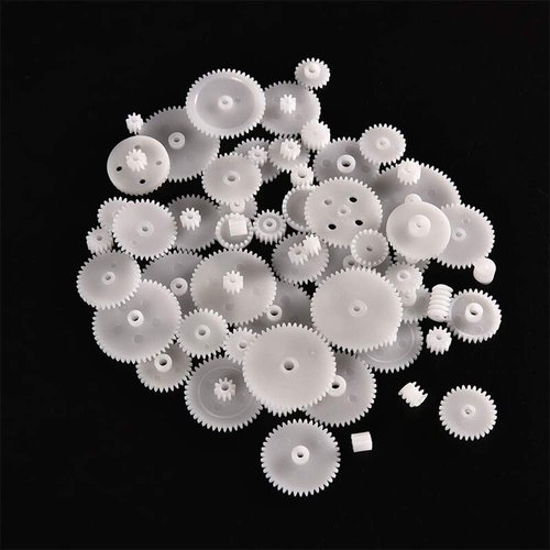 58PCS White Plastic Gears for RC Car Motor Toy Model DIY Helicopter RC Toy Replacement Accessories Module 0.5