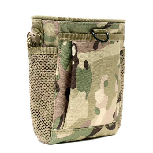 Tactical Molle Drawstring Magazine Dump Pouch, Adjustable Military Utility Belt Fanny Hip Holster Bag Outdoor Ammo Pouch (CP)