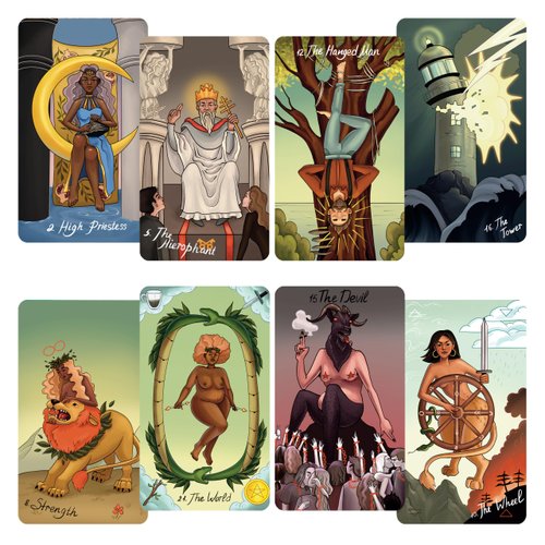 CRAFTERIAN Urban Enigma Tarot Cards with Foil, 78 Tarot Deck, Original Tarot Cards for Beginners and Experts with Guide Book, Fortune Telling Game, Divination Tools for All Skill Levels.