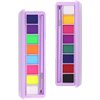 Mysense 16 Colors Water Activated Eyeliner Palette,Neon Face Paint,Fluorescent Bright Rainbow Colorful Body Paint Makeup,Matte and UV Blacklight Graphic Eyeliner,With Eyeliner Brush