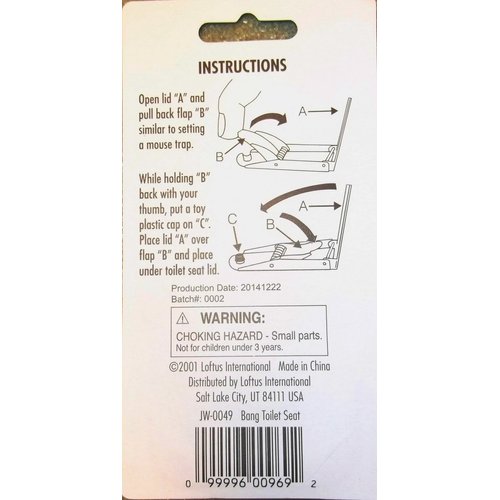 Loftus Joker Big Bang! Funny Popping Toilet Seat 1.25" Prank, Silver