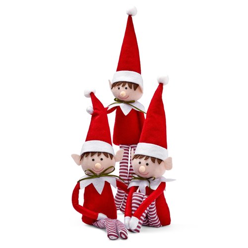 THE TWIDDLERS 3 Christmas Elves Soft Plush Toy with Sticky Hands for Kids, Girls & Boys, 19 Inch - Posable Limbs Christmas Elf Doll, Little Elf Christmas Decorations, Elfos de Navidad Travesuras