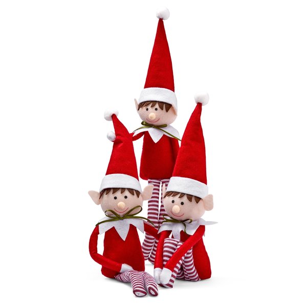 THE TWIDDLERS 3 Christmas Elves Soft Plush Toy with Sticky Hands for Kids, Girls & Boys, 19 Inch - Posable Limbs Christmas Elf Doll, Little Elf Christmas Decorations, Elfos de Navidad Travesuras