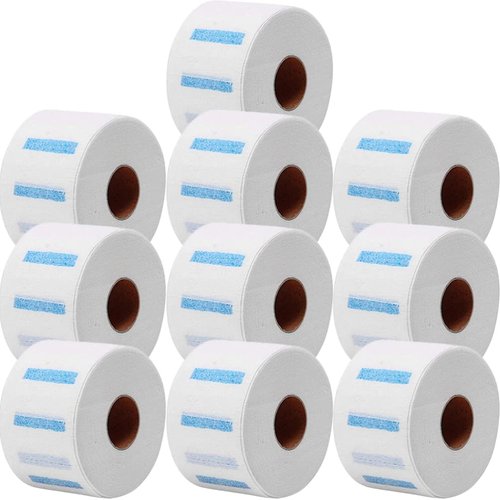 10 Rolls Disposable Barber Paper Neck Strips Barber Neck Strip Collar Paper for Hair Cutting Stretch Paper Neck Band Neck Protection Papers Hairdresser Neck Paper Salon Neck Strips
