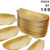 Snowkingdom 100 Pack 5" Disposable Wood Boat Plates Dishes Better Than Bamboo Biodegradable Eco Friendly Party Plates